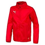 PUMA Kinder Liga Core Training Rain Jacket, Red White, 176