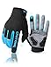 KUTOOK Fahrradhandschuhe Herren Mit Gel Vollfinger MTB Handschuhe Fahrrad Bekleidung Blau L