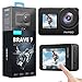 AKASO Action Cam 4K 20MP WiFi Unterwasserkamera IPX8 Wasserdicht Action Kamera EIS 2.0 mit Touchscreen, Zoom, Sprachsteuerung und 2x1350mAh Akkus Kit-Brave 7