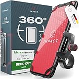 Impact® Pro Mount 360° - Handyhalterung Fahrrad [Smartphone KOMPATIBEL 4-7 Zoll] - Handyhalter Fahrrad - Handyhalterung für Fahrrad Lenker mit Kugelgelenk & Sicherheitsgummi - iPhone 14 15 Pro Max