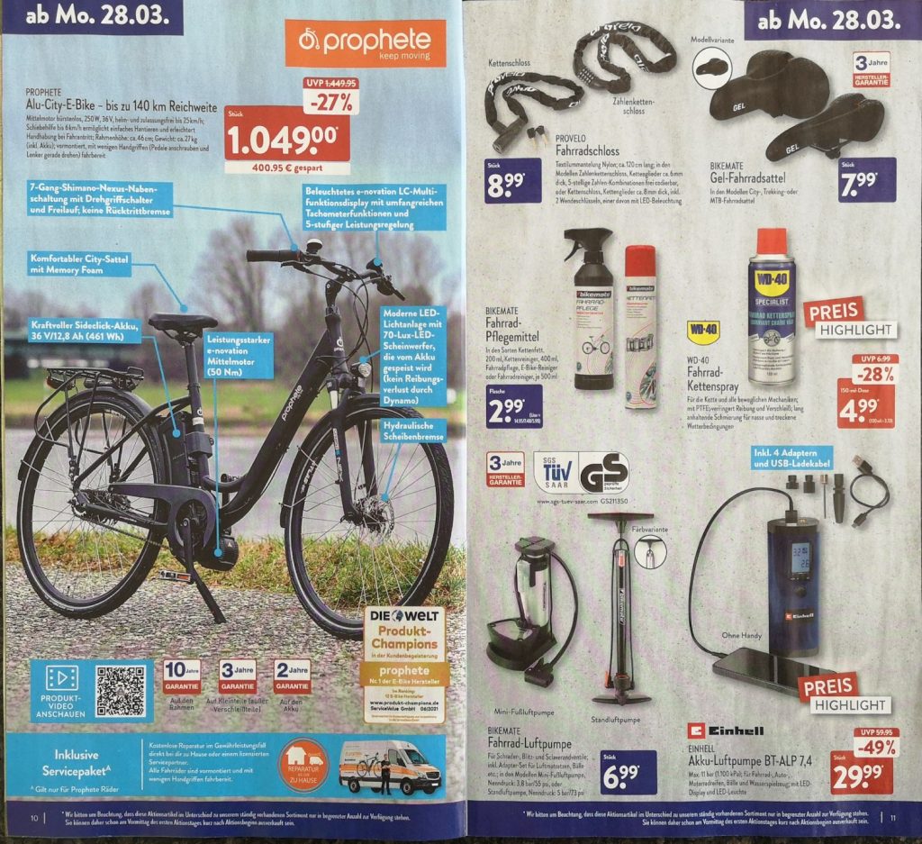 Aldi Prospekt Fahrradzubehör