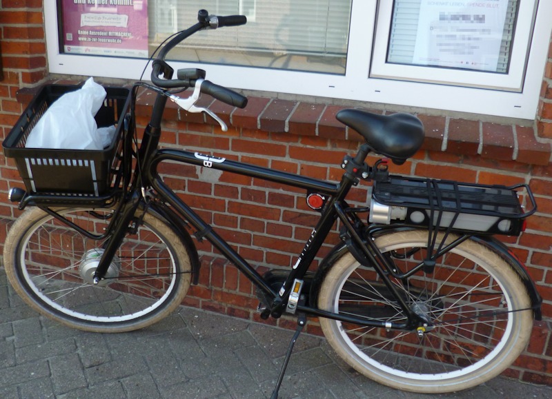 Ein mittels Pedelec Umbausatz umgebautes Fahrrad