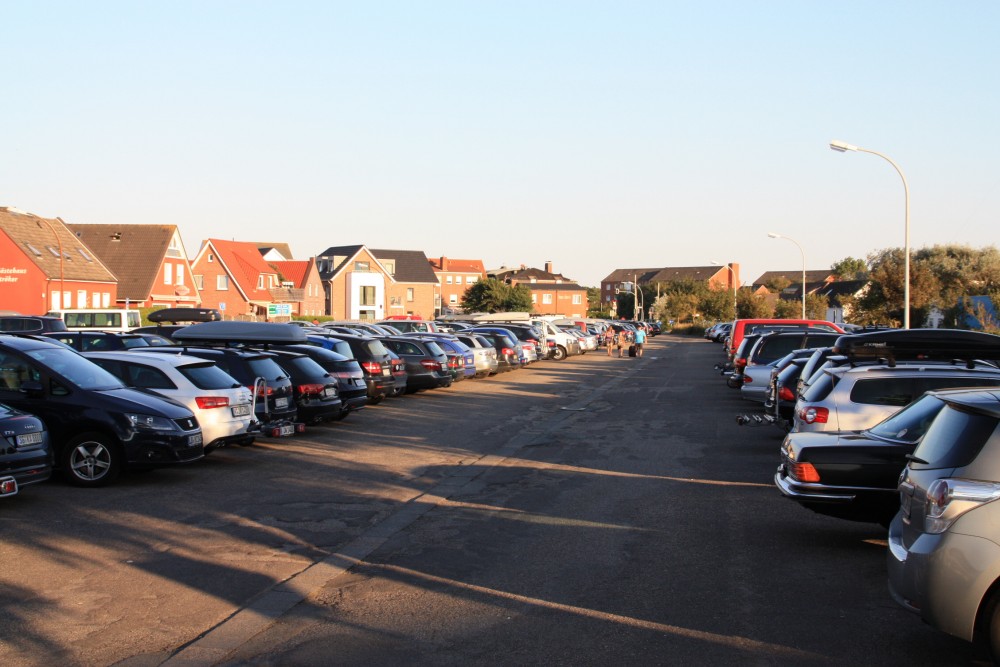 Sammelparkplatz auf Borkum