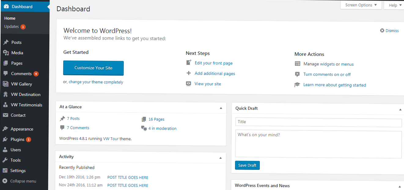 WordPress Back End