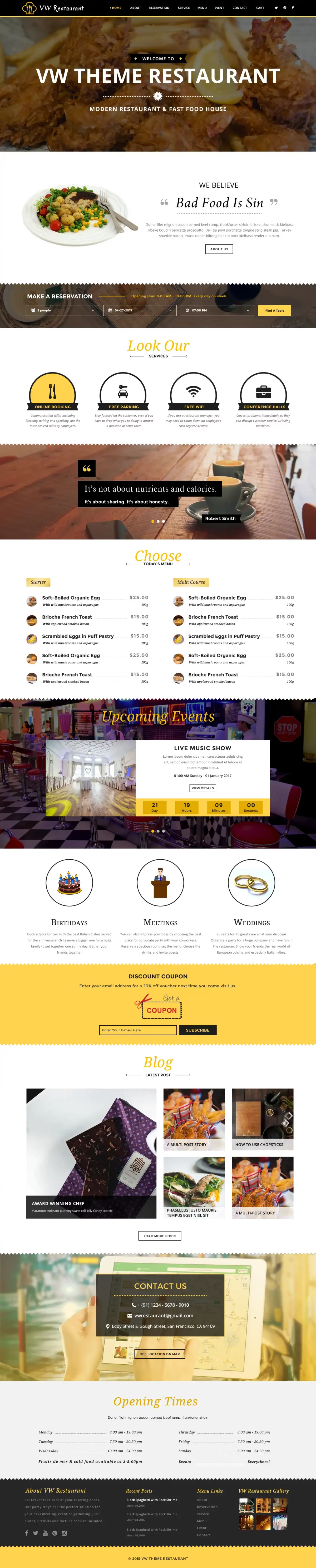 Restaurant WordPress Theme