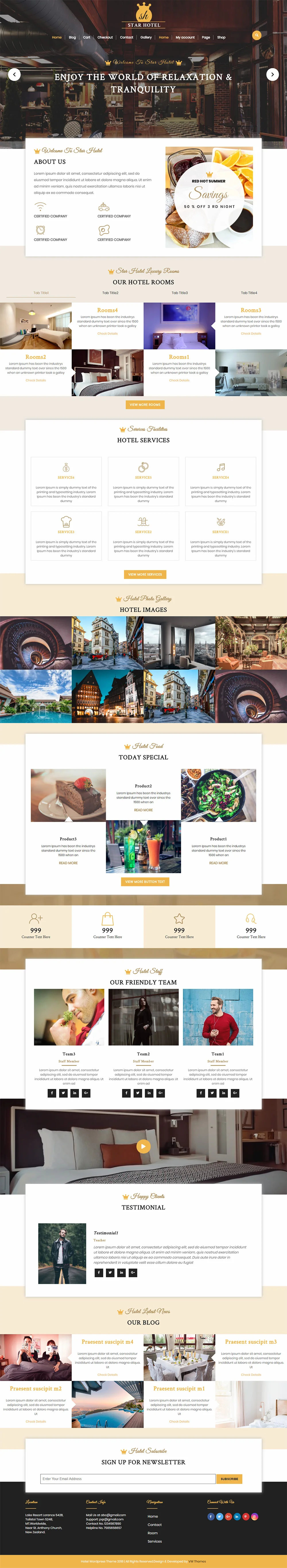 WordPress Hotel Theme